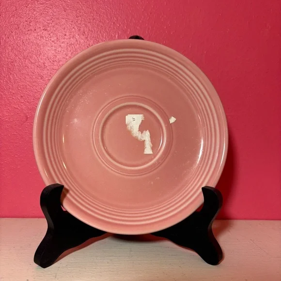 Retro Fiestaware Homer Laughlin Vintage Rose Pink Ceramic Cup and Saucer Set Fun - Picture 4 of 8